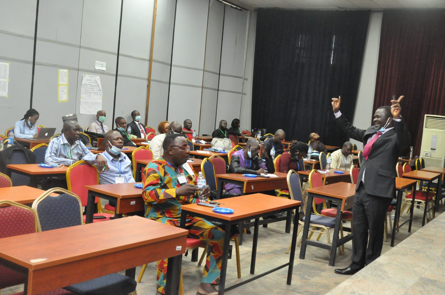 Dr. James Komolafe leading a SABA Resources training session